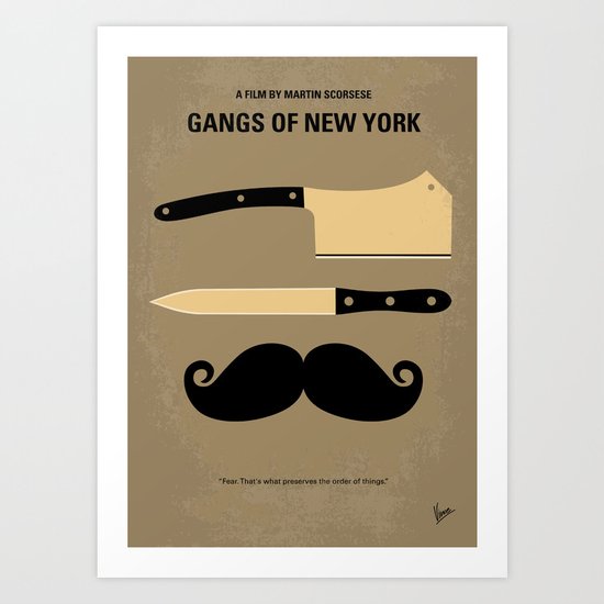 No195 My Gangs of New York minimal movie poster Art Print