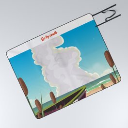 Deal Kent "go by coach" travel poster. Picnic Blanket
