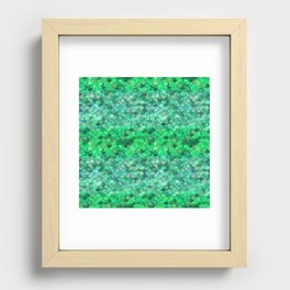 Green Mermaid Pattern Metallic Glitter Recessed Framed Print