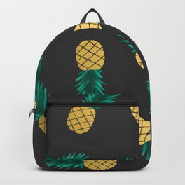 Golden Pineapple Pattern - Charcoal Backpack