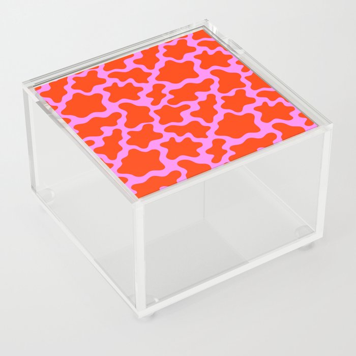 Colorful pink cow print seamless pattern Acrylic Box
