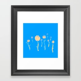 Flowers - Bright Blue Framed Art Print