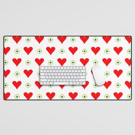heart and star 3 - green star and red heart Desk Mat