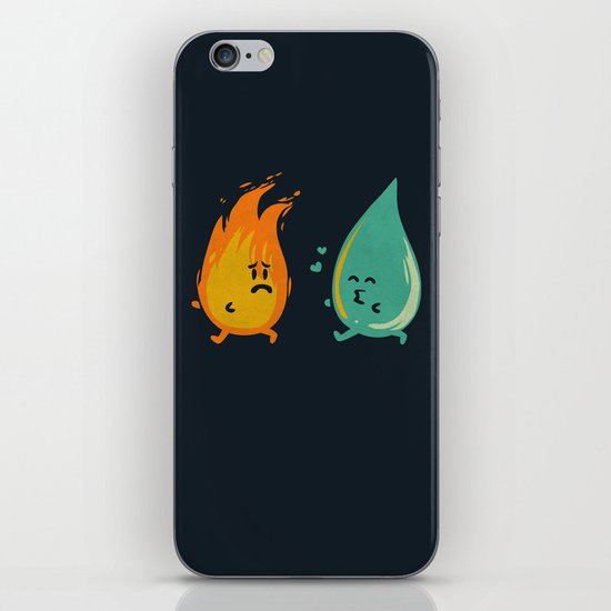 Impossible Love (fire and water kiss) iPhone Skin