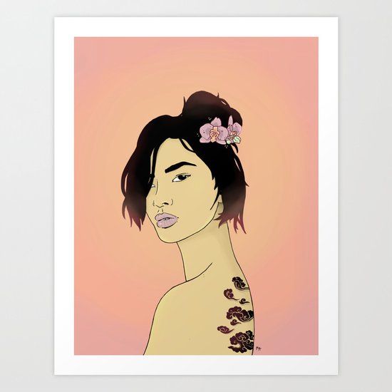 Cloudy Lady Art Print