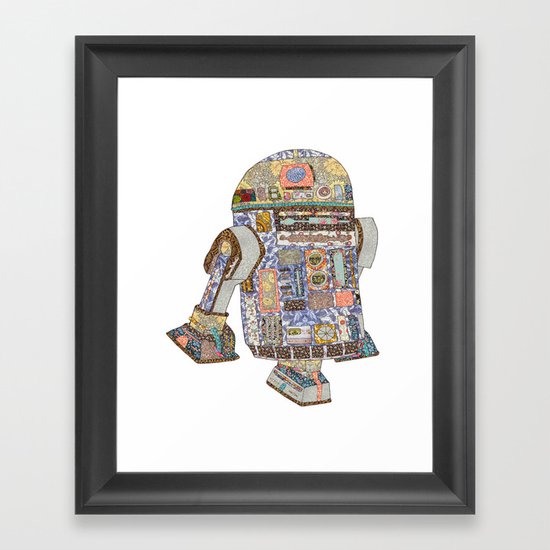 R2D2 Crashed Into A Flower Shop Framed Art Print