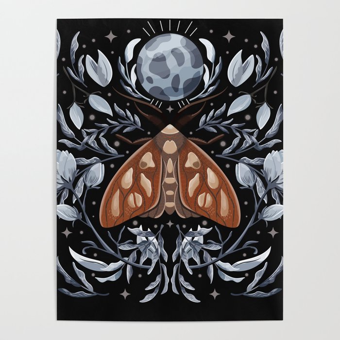 Night Moth Brown Poster