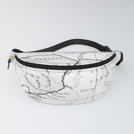 Black And White Vintage Map Of Africa Fanny Pack
