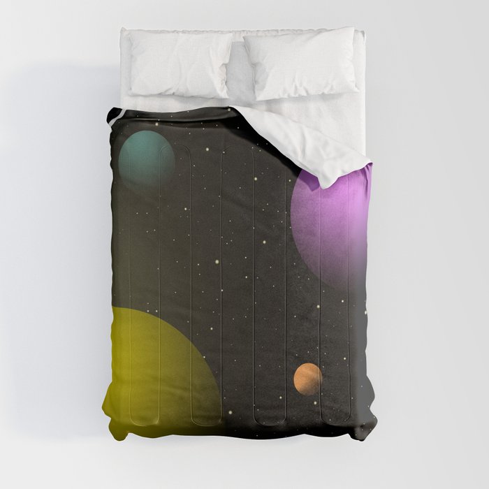 Imaginary Solar System - Spaceship view Comforter