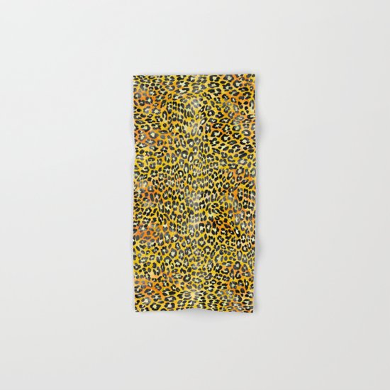 Yellow Leopard Print Hand & Bath Towel