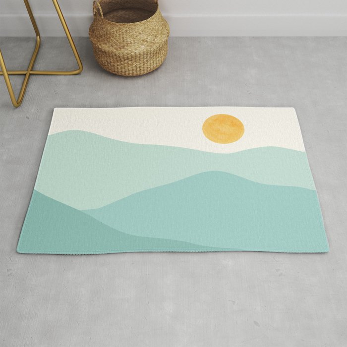 Peaceful Mountain Landscape Rug