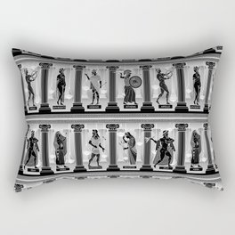 65 MCMLXV Black and White Greek Gods and Goddesses Pattern Rectangular Pillow
