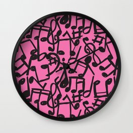 music is pink Wall Clock
