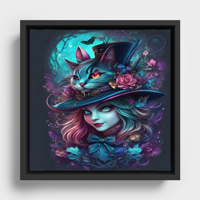 Mischief in Wonderland Framed Canvas