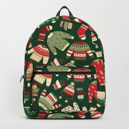 Ugly Christmas Fashion red green white Backpack | Sweater, Cute, Christmas, Ugly, Scandinavian, Fun, Hat, Holidays, Holidaytraditions, Graphicdesign 
