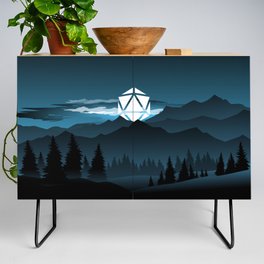 Full Moon Over the Mountains D20 Dice Tabletop RPG Landscape Credenza
