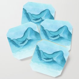 Soft Blue Mountain Landscape Coaster