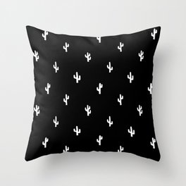 Cactus in Black and White Throw Pillow