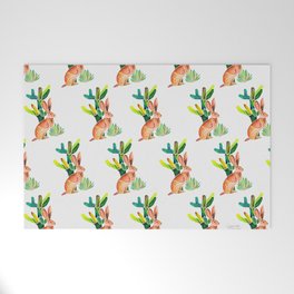 Hare and Cactus Welcome Mat