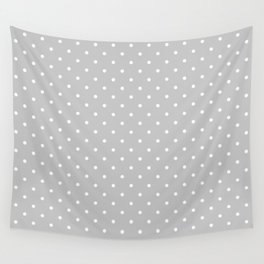 Small White Polka Dots On Light Grey Background Wall Tapestry