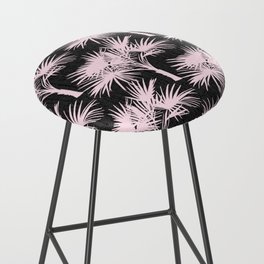 Retro Pink Palm Trees on Charcoal Bar Stool