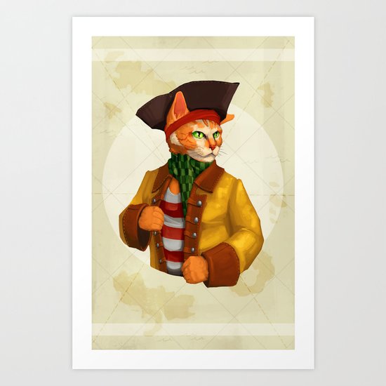 Pirate Cat Art Print