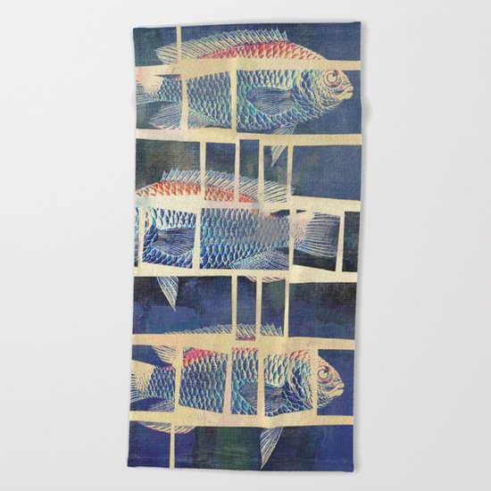 Fish Under Strong Radiation 5 Beach Towel