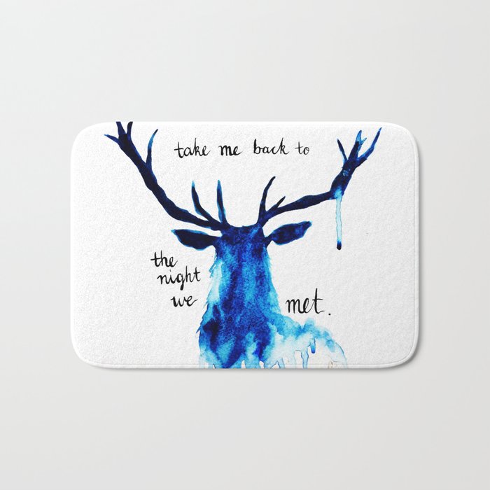 Watercolour Deer Lord Huron lyrics "take me back to the night we met" Bath Mat