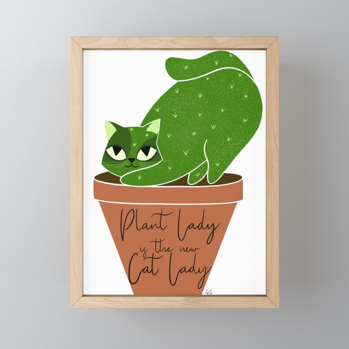 Cat-ctus Lover Framed Mini Art Print