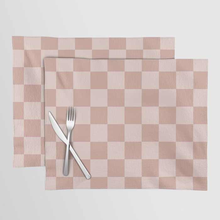 Blush pink checkered pattern Placemat