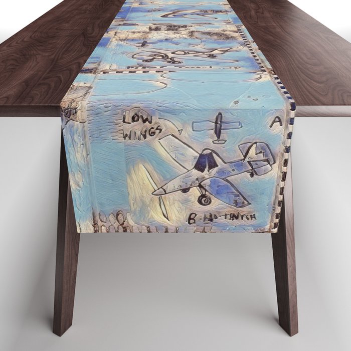 Come Fly with Me in Sky Blue Table Runner