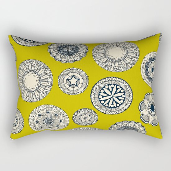 mandala cirque spot chartreuse Rectangular Pillow
