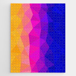 Orange, Magenta and Blue Sunset Morning Abstract Geometric Pattern  Jigsaw Puzzle