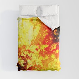 Liquid Volcano Burn Comforter | Marbled, Hot, Digital, Fire, Vivid, Photo, Heat, Intense, Flame, Marble 