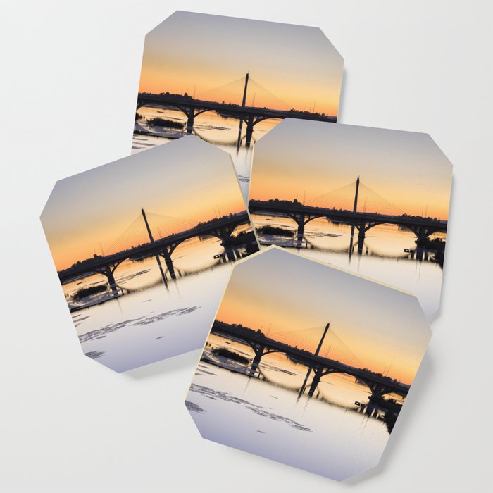 Sunset Badajoz - Bridge Colors Coaster