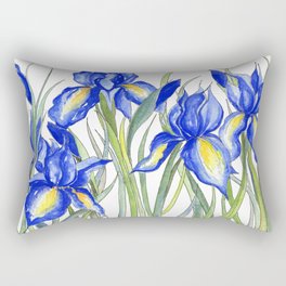 Blue Iris, Illustration Rectangular Pillow