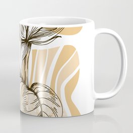 Sunflower Minimalist Garden Leaves Coffee Mug