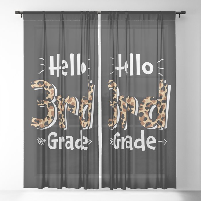 Hello 3rd Grade Back To School Sheer Curtain