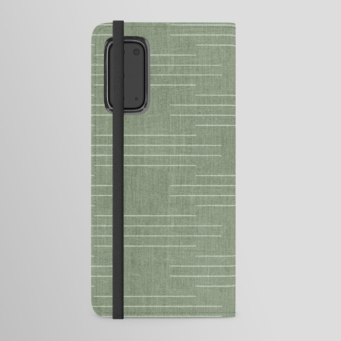Minimalist, Boho, Line Art in Sage Green Android Wallet Case