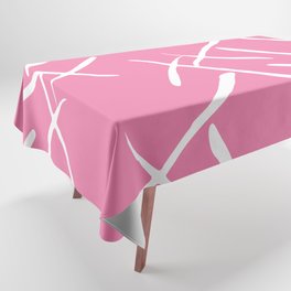 White cross marks on pink background Tablecloth