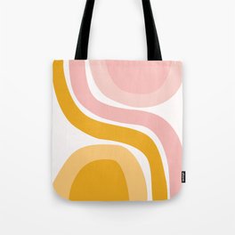 Abstract Shapes 41 in Mustard Yellow and Pale Pink Tote Bag