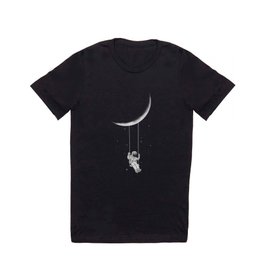Moon Swing T Shirt | Fantasy, Curated, Swing, Funny, Black and White, Other, Space, Drawing, Moonswing, Digital 