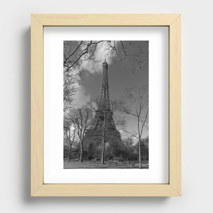Eiffel Tower With Trees Recessed Framed Print