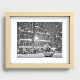 Faneuil Hall Snowstorm Boston Massachusetts Recessed Framed Print