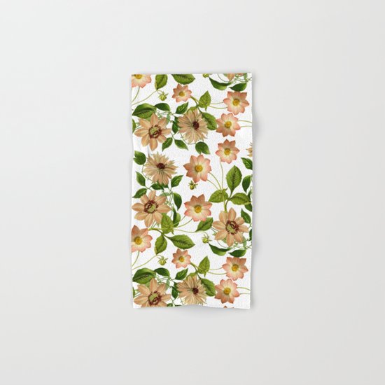 Floral retro vintage pattern pastel colored Hand & Bath Towel