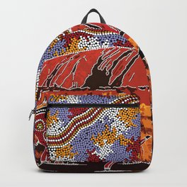 Uluru (Ayers Rock) Authentic Aboriginal Art Backpack