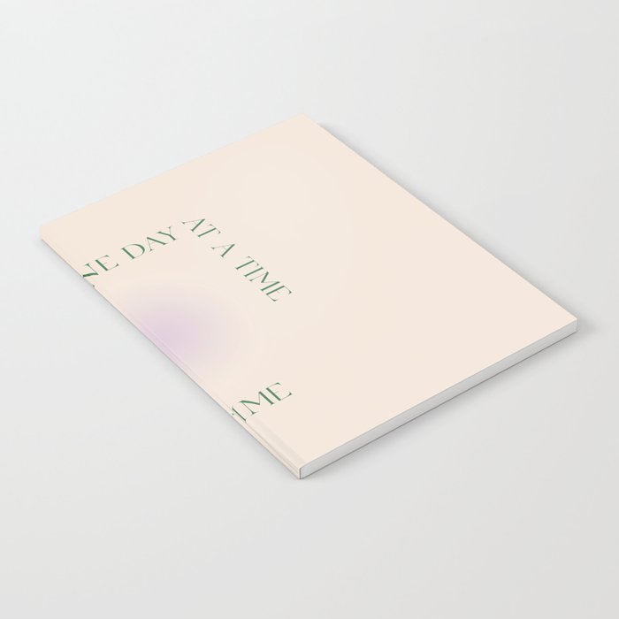 One day at a time | Green Purple Gradient | Motivational quote Notebook