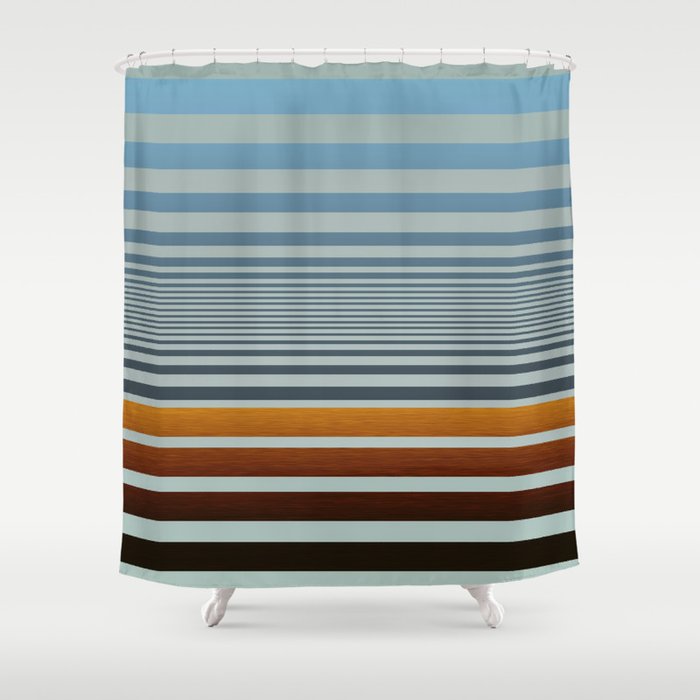 Masculine Grey Blue Wood Grain Gradient Stripes Shower Curtain By Natural Design Society6 Masculine Grey Blue Wood Grain Gradient, Blue And Grey Striped Shower Curtain
