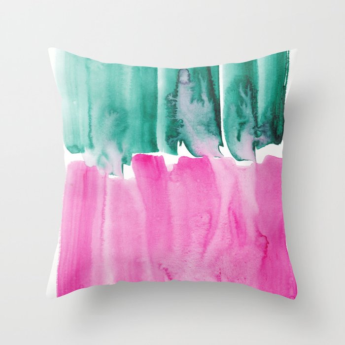 45   Abstract Expressionism Watercolor Painting 220331 Minimalist Art Valourine Original  Throw Pillow