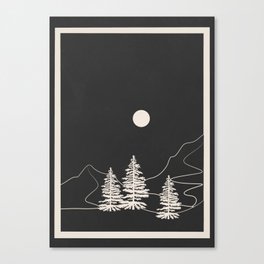 Highland Trees Dark Canvas Print
